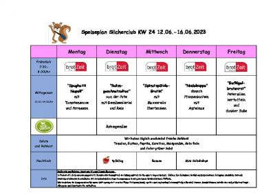 Silcherschule Speiseplan (KW 24) 12.06. - 16.06.2023