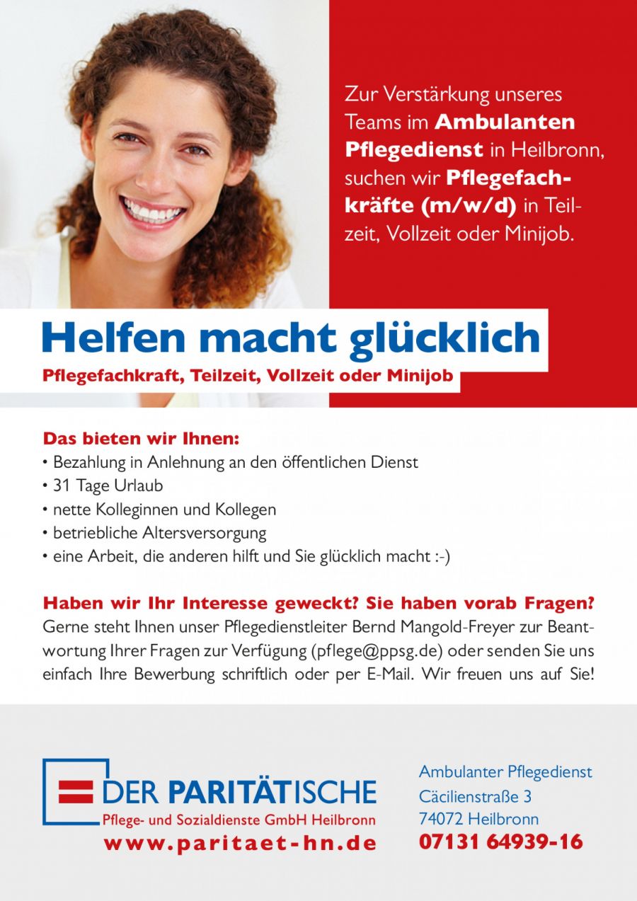 Stellenanzeige Pflegefachkräfte Stellenanzeige Pflegefachkräfte