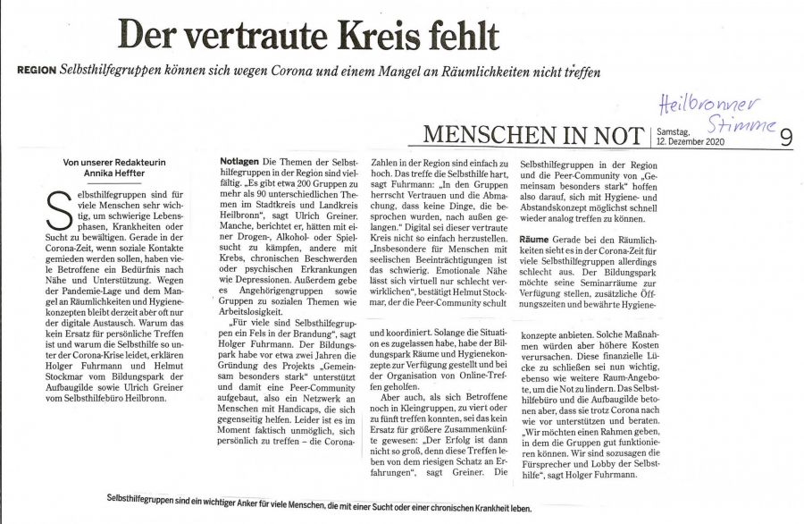 Bericht HSt 12.12.2020 Bericht HSt 12.12.2020