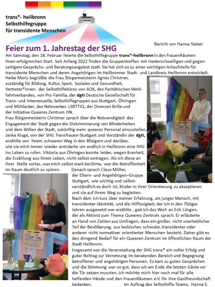 Jahrestag trans*heilbronn Jahrestag trans*heilbronn