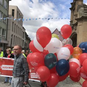 Demonstration auf dem Kiliansplatz